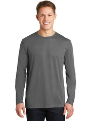 Sport-Tek Long Sleeve PosiCharge Cotton Tee with custom logo embroidery