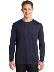 Sport-Tek Long Sleeve PosiCharge Cotton Tee with custom logo embroidery