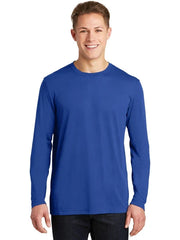 Sport-Tek Long Sleeve PosiCharge Cotton Tee with custom logo embroidery