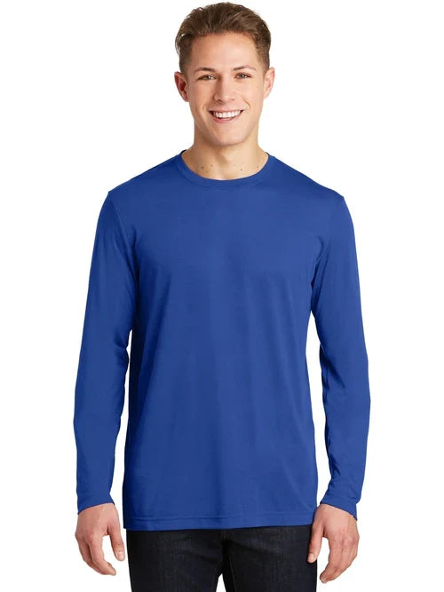 Sport-Tek Long Sleeve PosiCharge Cotton Tee with custom logo embroidery