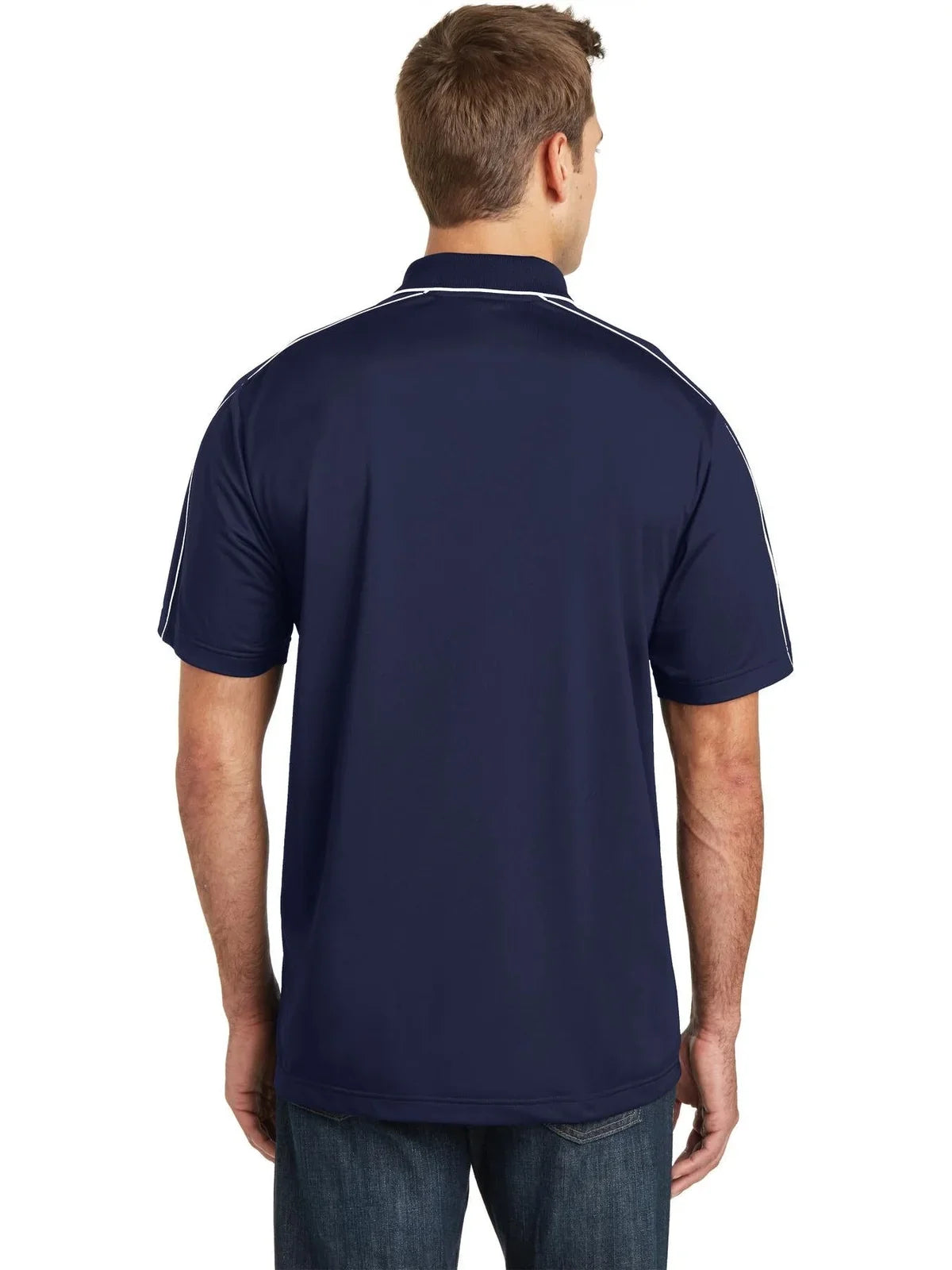Sport-Tek Micropique Sport-Wick Piped Polo with custom logo embroidery