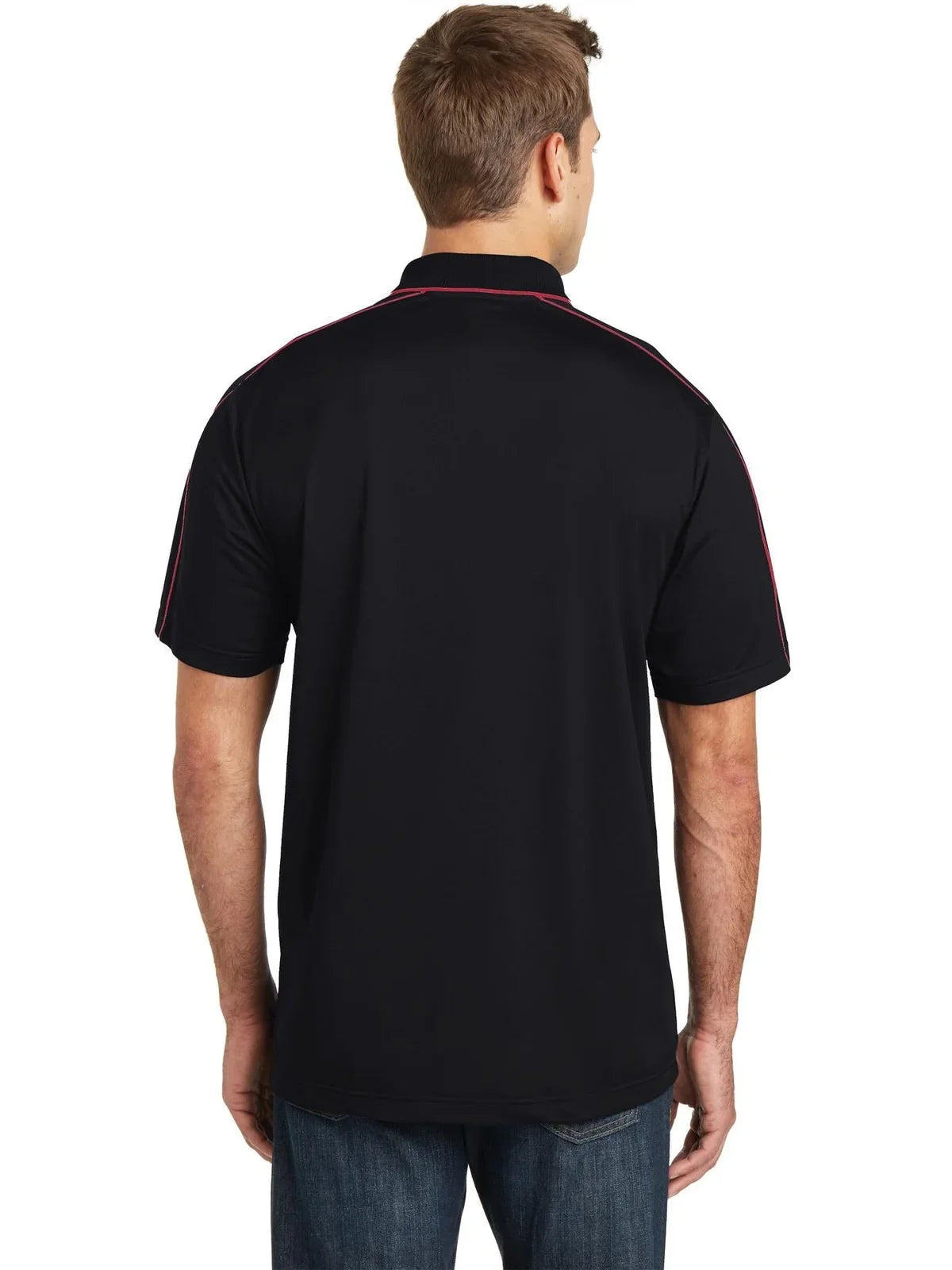 Sport-Tek Micropique Sport-Wick Piped Polo with custom logo embroidery