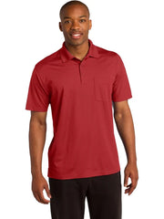 Sport-Tek Micropique Sport-Wick Pocket Polo with custom logo embroidery