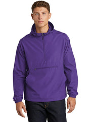 Sport-Tek Packable Anorak with custom logo embroidery