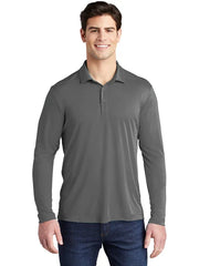 Sport-Tek Posi-UV Pro Long Sleeve Polo with custom logo embroidery