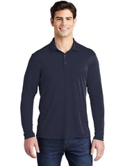 Sport-Tek Posi-UV Pro Long Sleeve Polo with custom logo embroidery