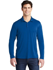 Sport-Tek Posi-UV Pro Long Sleeve Polo with custom logo embroidery