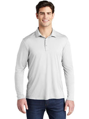 Sport-Tek Posi-UV Pro Long Sleeve Polo with custom logo embroidery