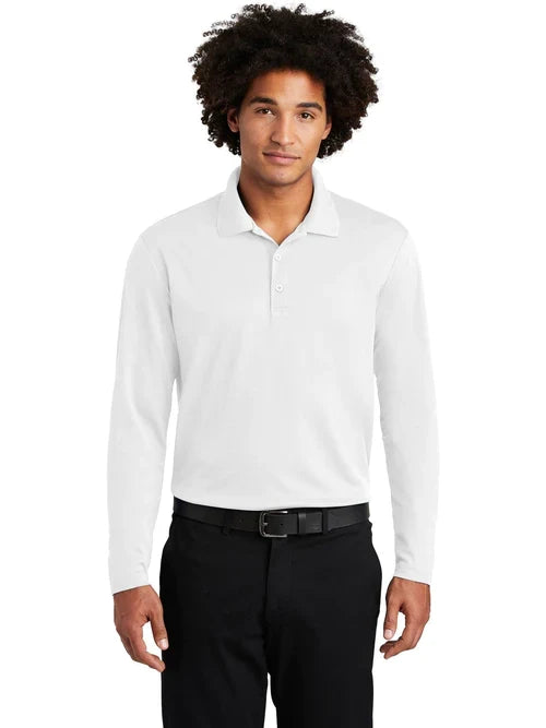 Sport-Tek PosiCharge RacerMesh Long Sleeve Polo with custom logo embroidery