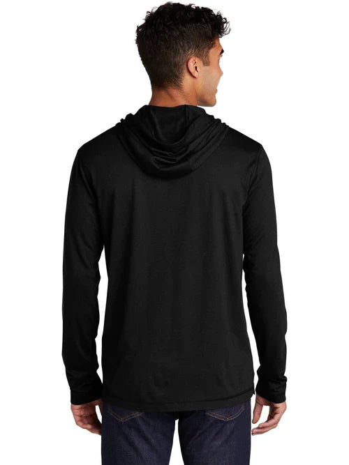 Sport-Tek PosiCharge Tri-Blend Wicking Long Sleeve Hoodie with custom logo embroidery