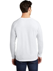 Sport-Tek PosiCharge Long Sleeve Tri-Blend Wicking Raglan Tee with custom logo embroidery