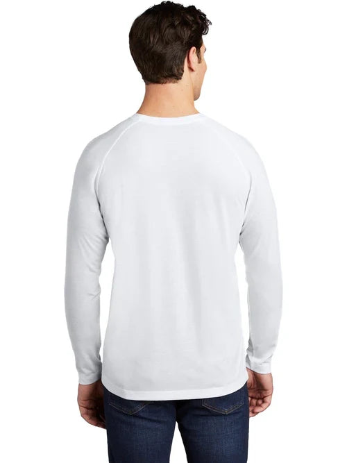 Sport-Tek PosiCharge Long Sleeve Tri-Blend Wicking Raglan Tee with custom logo embroidery
