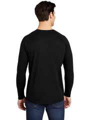 Sport-Tek PosiCharge Long Sleeve Tri-Blend Wicking Raglan Tee with custom logo embroidery