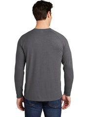 Sport-Tek PosiCharge Long Sleeve Tri-Blend Wicking Raglan Tee with custom logo embroidery