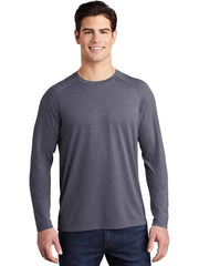 Sport-Tek PosiCharge Long Sleeve Tri-Blend Wicking Raglan Tee with custom logo embroidery