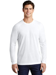 Sport-Tek PosiCharge Long Sleeve Tri-Blend Wicking Raglan Tee with custom logo embroidery