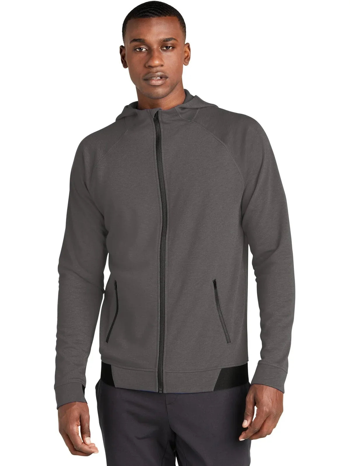 Sport-Tek PosiCharge Strive Hooded Full-Zip with custom logo embroidery