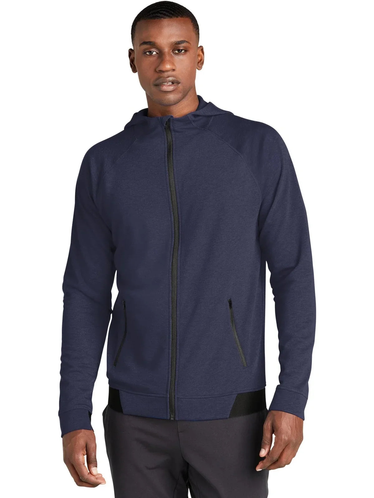 Sport-Tek PosiCharge Strive Hooded Full-Zip with custom logo embroidery