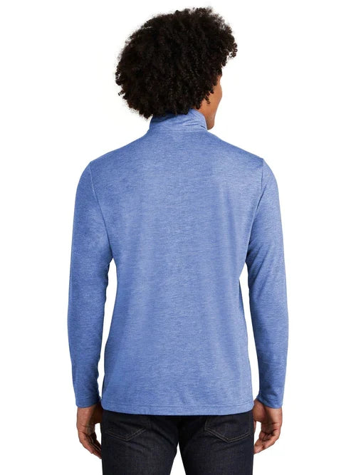 Sport-Tek PosiCharge Tri-Blend Wicking 1/4-Zip Pullover with custom logo embroidery