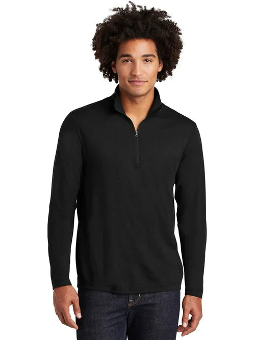 Sport-Tek PosiCharge Tri-Blend Wicking 1/4-Zip Pullover with custom logo embroidery