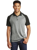 Sport-Tek PosiCharge Heather Block Polo with custom logo embroidery