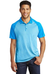 Sport-Tek PosiCharge Heather Block Polo with custom logo embroidery