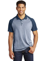 Sport-Tek PosiCharge Heather Block Polo with custom logo embroidery
