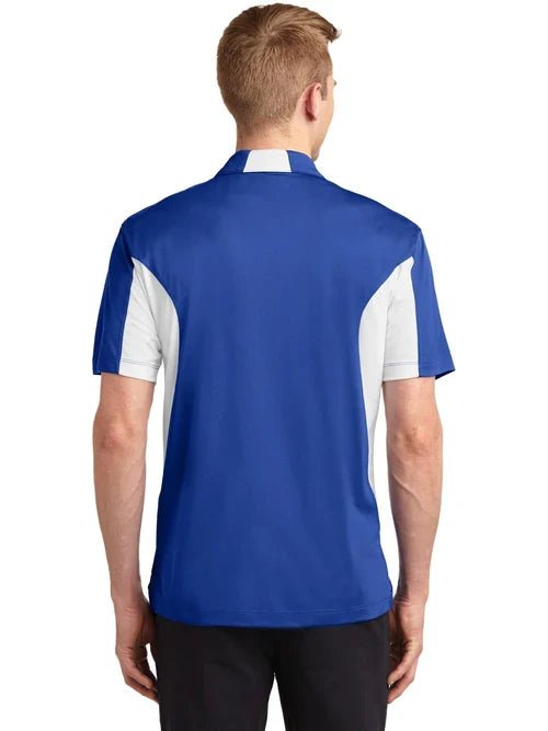 Sport-Tek Tall Side Blocked Micropique Sport-Wick Polo with custom logo embroidery