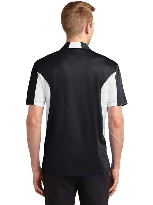 Sport-Tek Tall Side Blocked Micropique Sport-Wick Polo with custom logo embroidery