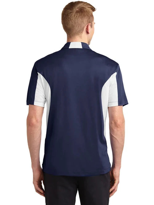 Sport-Tek Tall Side Blocked Micropique Sport-Wick Polo with custom logo embroidery