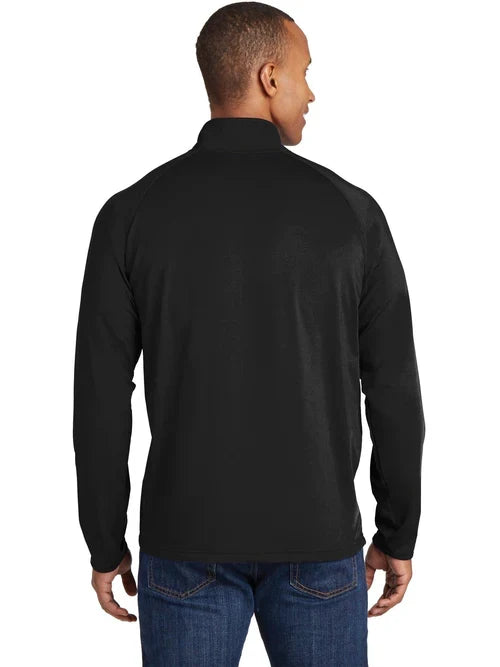 Sport-Tek Tall Sport-Wick Stretch 1/4-Zip Pullover with custom logo embroidery