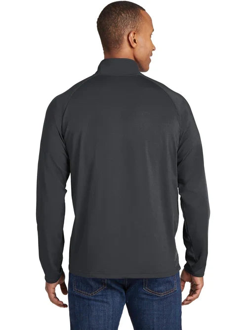 Sport-Tek Tall Sport-Wick Stretch 1/4-Zip Pullover with custom logo embroidery
