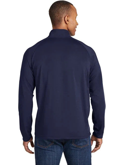Sport-Tek Tall Sport-Wick Stretch 1/4-Zip Pullover with custom logo embroidery