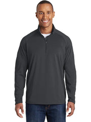 Sport-Tek Tall Sport-Wick Stretch 1/4-Zip Pullover with custom logo embroidery