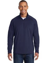 Sport-Tek Tall Sport-Wick Stretch 1/4-Zip Pullover with custom logo embroidery