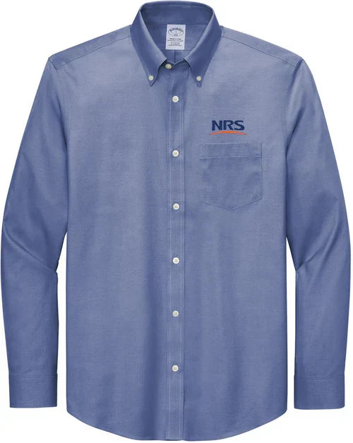 Brooks Brothers Tall Wrinkle-Free Stretch Pinpoint Shirt with custom logo embroidery