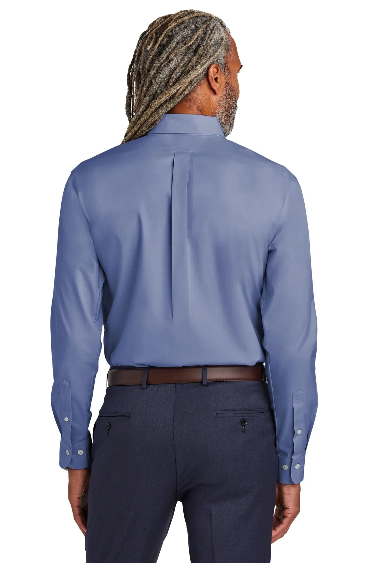Brooks Brothers Tall Wrinkle-Free Stretch Pinpoint Shirt with custom logo embroidery