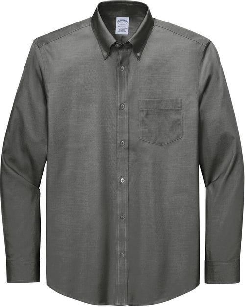 Brooks Brothers Tall Wrinkle-Free Stretch Pinpoint Shirt with custom logo embroidery
