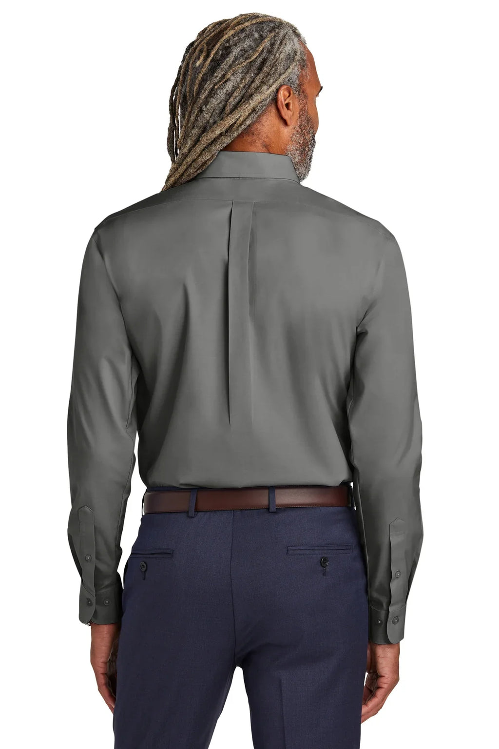 Brooks Brothers Tall Wrinkle-Free Stretch Pinpoint Shirt with custom logo embroidery