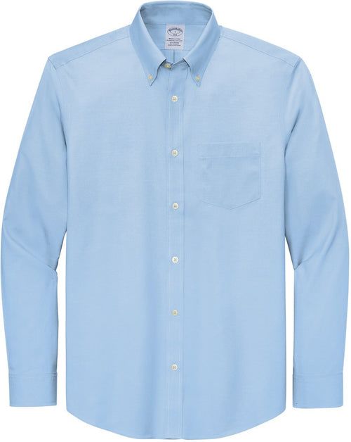 Brooks Brothers Tall Wrinkle-Free Stretch Pinpoint Shirt with custom logo embroidery