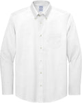 Brooks Brothers Tall Wrinkle-Free Stretch Pinpoint Shirt with custom logo embroidery