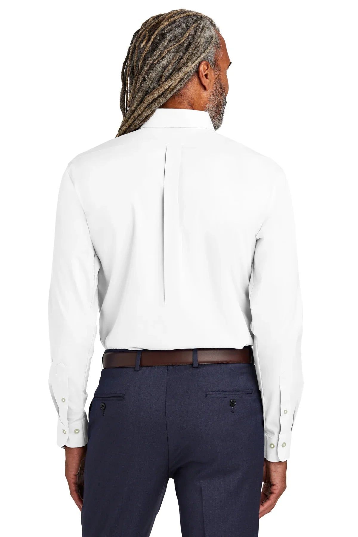 Brooks Brothers Tall Wrinkle-Free Stretch Pinpoint Shirt with custom logo embroidery