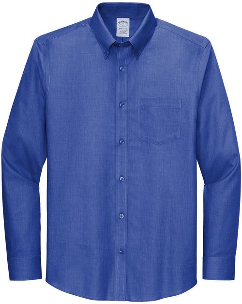 Brooks Brothers Tall Wrinkle-Free Stretch Nailhead Shirt with custom logo embroidery