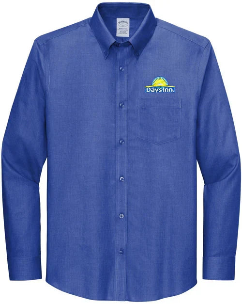 Brooks Brothers Tall Wrinkle-Free Stretch Nailhead Shirt with custom logo embroidery