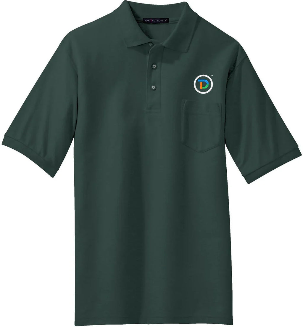 Port Authority Tall Silk Touch Polo with Pocket with custom logo embroidery