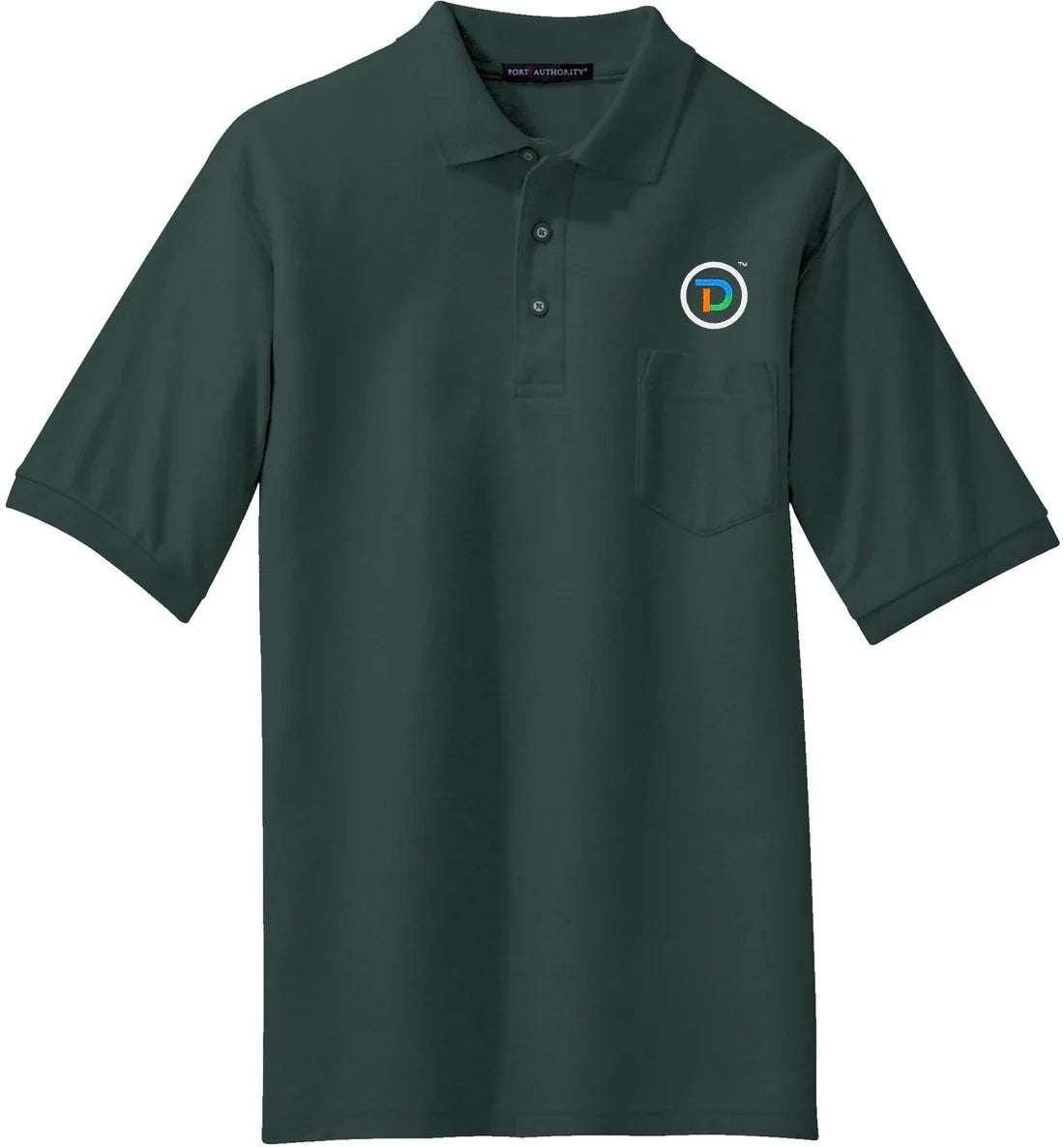 Port Authority Tall Silk Touch Polo with Pocket with custom logo embroidery