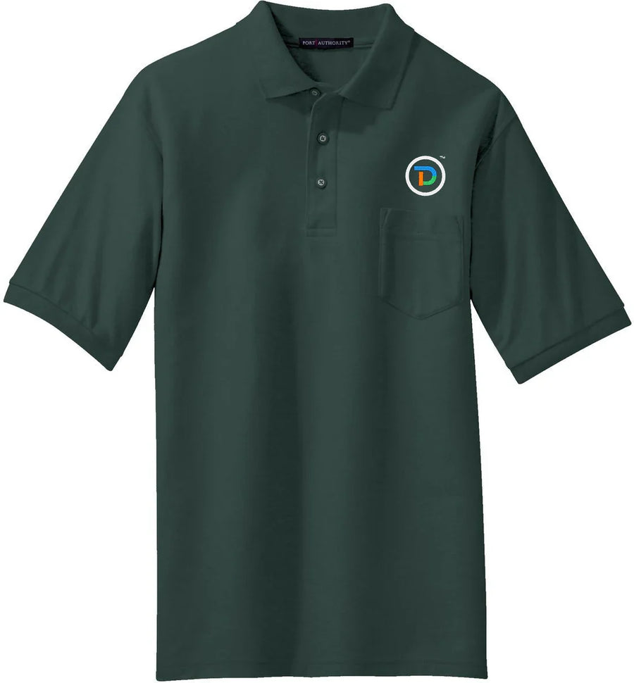 Port Authority Tall Silk Touch Polo with Pocket with custom logo embroidery