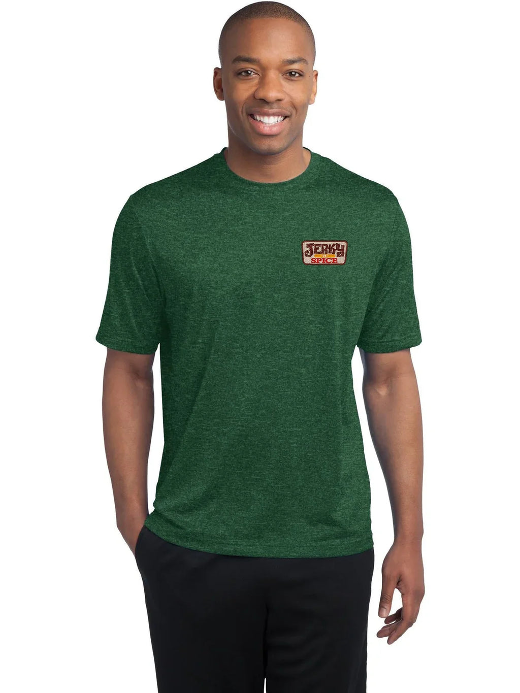 Sport-Tek Tall Heather Contender Tee with custom logo embroidery