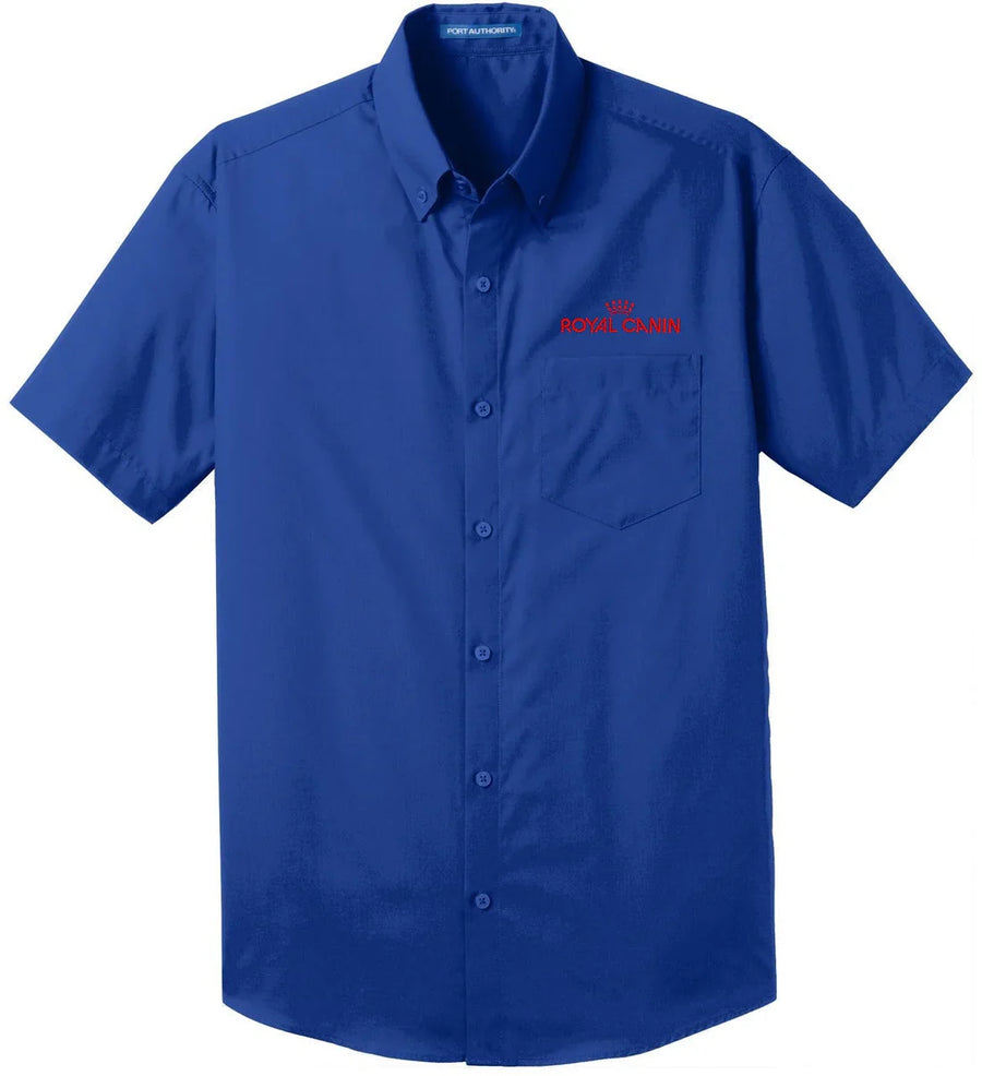 Port Authority Short Sleeve Carefree Poplin Shirt with custom logo embroidery