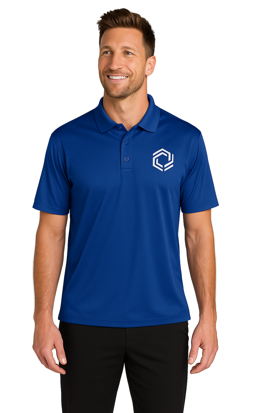 Port Authority Wearever Performance Pique Polo with custom logo embroidery